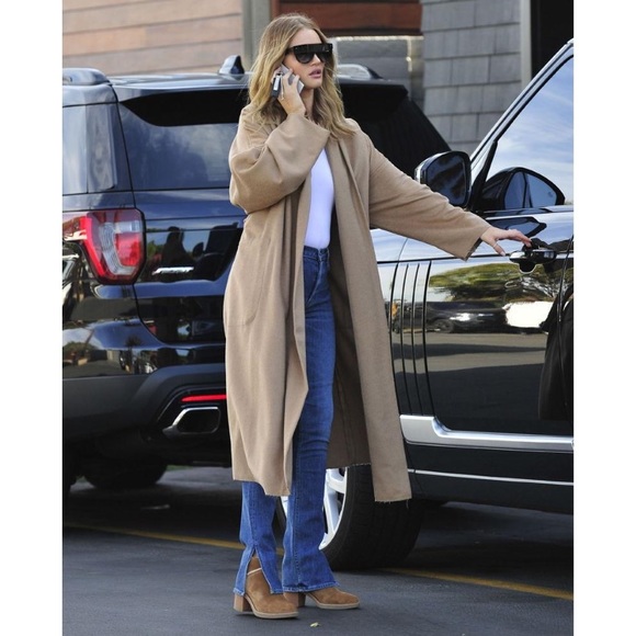 Nili Lotan Laight Wool Blend Duster Coat (Sz XS) Shawl Collar Tan Camel - Picture 5 of 16